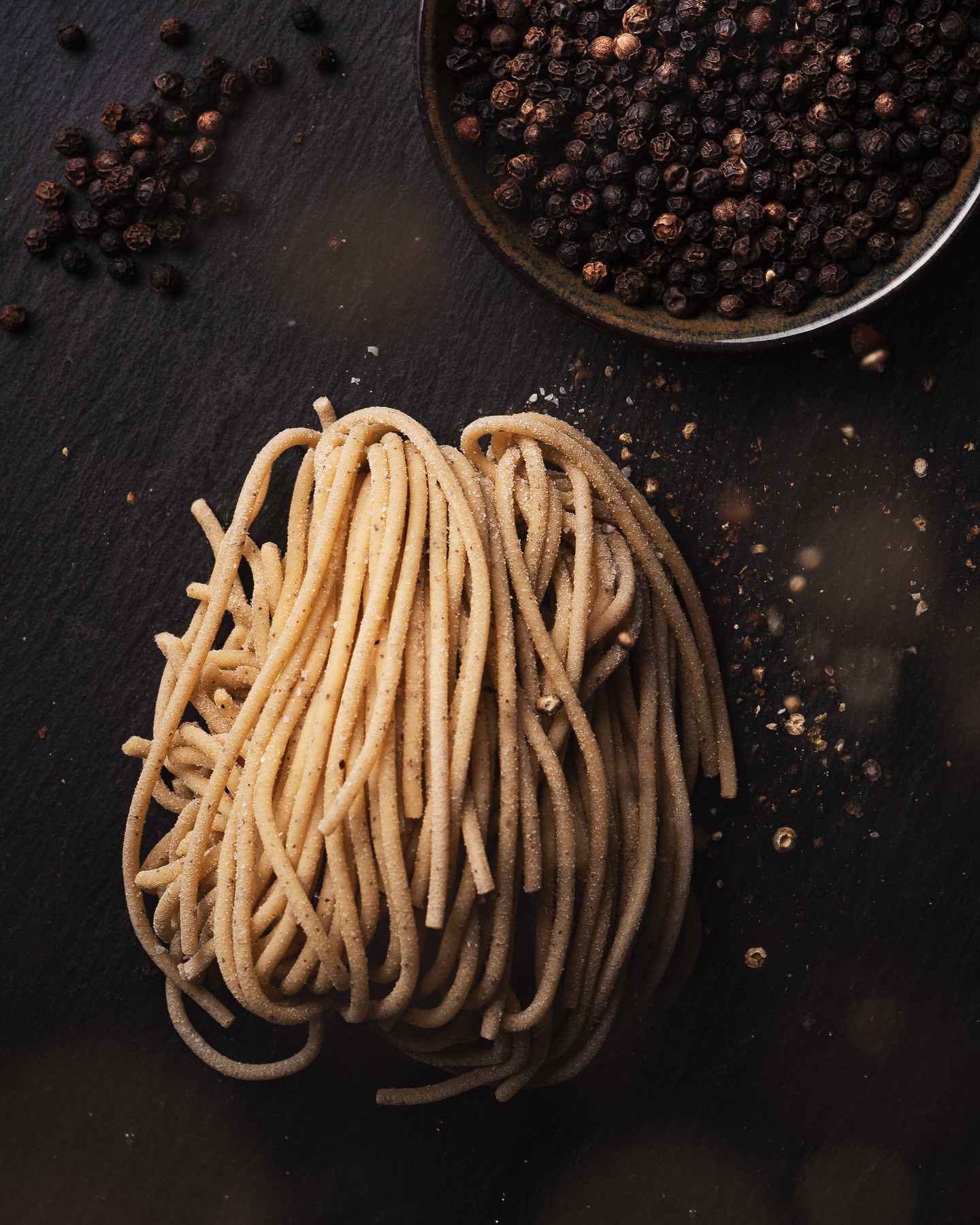 Pasta met zwarte peper